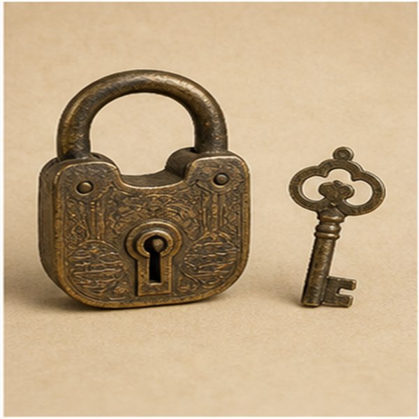 入门杂项铜锁钥匙包浆自然
